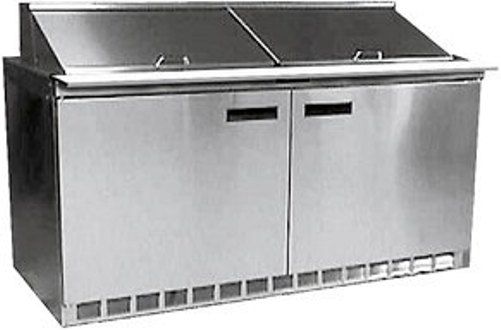 Delfield 4464N-16 Standard Top Twelve Pan Sandwich / Salad Prep Refrigerator - Solid Door - 64