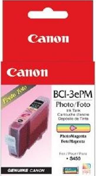 Canon 4484A003 model BCI-3EPM Photo Magenta Ink Tank, Inkjet Print Technology, Photo Magenta Print Color, 340 Pages Duty Cycle, Genuine Brand New Original Canon OEM Brand, For use with Canon printers BJC-3000, BJC-3010, BJC-6000, i550, i560, i850, i860, MultiPASS C755, MultiPASS F30, MultiPASS F50, MultiPASS F60, MultiPASS F80, MultiPASS MP700, MultiPASS MP730, S400, S450, S500, S520, S530D, S600, S630, S630 Network and S750 (4484-A003 4484 A003 BCI 3EPM BCI3EPM BCI3EP BCI 3EP)