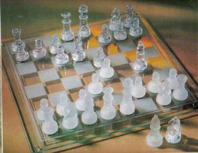 EOS 44902-00122 Beautiful Etched Glass Chess & Backgammon Set, 10 x 10 (44902-00122 4490200122 44902)