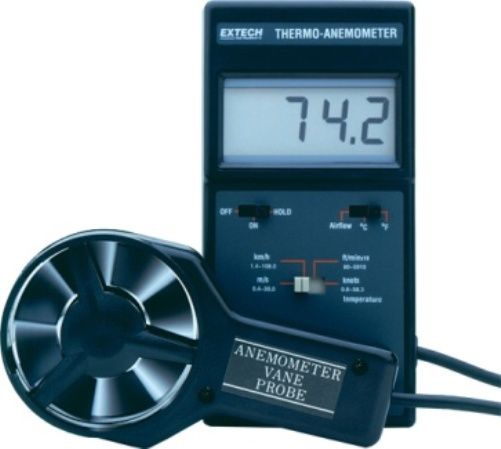 Extech 451112 Digital Vane Thermo-Anemometer, Remote vane wheel (2.83