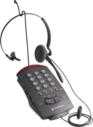 Plantronics 45162-11 Model T20 Multi Line Phone with Convertible Headset Combo, Supports analog 2 phone lines, Supports tone or pulse dialing, Ringer Hi/Low adjust, On/Off hook switch, Transmit mute, Receive volume and tone, Redial, Flash w/variable delay 1, 2 or 3 seconds, Includes hold and conference (4516211 45162 11 4516-211 451-6211 T 20 T-20)
