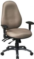 Office Star 4532 Multi-function Saddle Seat Mid Back Chair with Titanium Finish Base, Thickly padded and contoured cushions, Saddle style seat for comfort, Built-in lumbar support, Seat slider moves seat in or out from backrest, 20.5" W x 19" D x 3.5" T Seat Size, 20.5" W x 25" H Back Size, Adjustable tilt tension, Titanium finish base (45-32 45 32) 