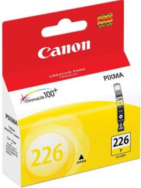 Canon 4549B001 model CLI-226Y Yellow Ink Cartridge, Ink-jet Printing Technology, Yellow Color, Canon ChromaLife100+ Cartridge Features, Genuine Brand New Original Canon OEM Brand, For use with PIXMA iP4820, PIXMA iX6520, PIXMA MG5120, PIXMA MG5220 Wireless, PIXMA MG6120 Wireless and PIXMA MG8120 Wireless and PIXMA MX882 Printers (4549B001 4549-B001 4549 B001 CLI226Y CLI-226Y CLI 226Y CLI226 CLI 226 CLI-226)