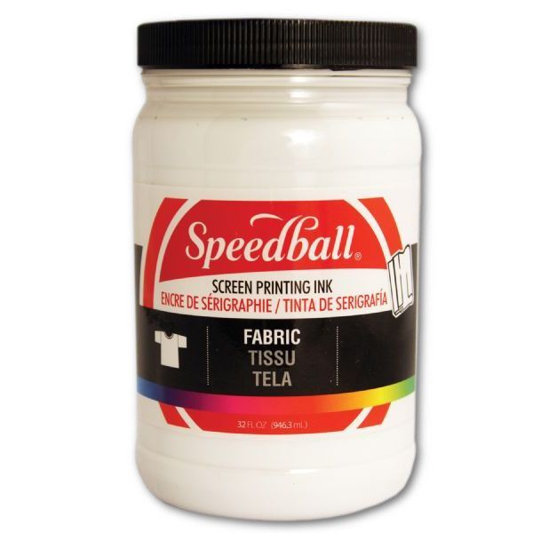 Speedball 4603 Fabric Screen Printing Ink White; Brilliant colors, including process colors, for use on cotton, polyester, blends, linen, rayon, and other synthetic fibers; NOT for use on nylon; Also works great on paper and cardboard; Wash-fast when properly heat-set; Non-flammable, contains no solvents or offensive smell; AP non-toxic; Conforms to ASTM D-4236; Can be screen printed or painted on with a brush; Archival qualities; UPC 651032046032 (SPEEDBALL4603 SPEEDBALL 4603 SPEEDBALL-4603)
