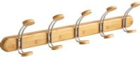 Safco 4613NA Bamboo Wall Rack 5 Hook, Natural, Included Mounting Hardware, 5 doubles Hook Quantity, Dimensions 30"w x 7 3/4"h x 4 3/4"d (4613-NA 4613N 4613 NA) 