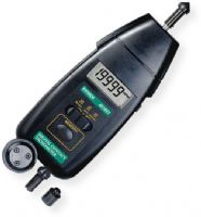 Extech 461891-NIST Contact Tachometer; Large 5 digit LCD display is easy to read; Built-in memory recalls last MAX/MIN value stored; Contact measurements from 0.5 to 19,999rpm plus linear surface speed measures in ft/min or m/min; Autoranging with 0.05 percent accuracy; Dimensions 6.7" x 2.8" x 1.5"; Weight 0.58 lbs  (461891NIST EXTECH461891NIST EXTECH-461891NIST 461891/NIST) 