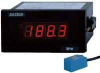 Extech 461950 Panel Mount Tachometer, Measure RPMs from 5 to 99,990rpm with microprocessor quartz crystal accuracy of 0.05% + 1digit, Resolution from 0.1rpm (5 to 1000rpm) to 1rpm (1000 to 9999rpm) to 10rpm (10,000rpm to 99,990rpm), Large 4 digit LED display updates once per second (rpm greater than 60), UPC 793950469507 (461-950 461 950) 