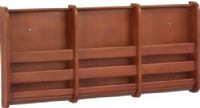 Safco 4620CY Bamboo Magazine Wall Rack 3 Pocket, Cherry, 3 Magazine or 6 Pamphlet Compartment Quantity, Optional Divider (for pamphlet size), 3 Divider Quantity, Comes with removable dividers ensuring it can always meet your changing literature needs, Included Mounting Hardware, Dimensions 29"w x 13 1/4"h x 1 3/4"d (4620-CY 4620C 4620 CY) 