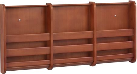 Safco 4620CY Bamboo Magazine Wall Rack 3 Pocket, Cherry, 3 Magazine or 6 Pamphlet Compartment Quantity, Optional Divider (for pamphlet size), 3 Divider Quantity, Comes with removable dividers ensuring it can always meet your changing literature needs, Included Mounting Hardware, Dimensions 29