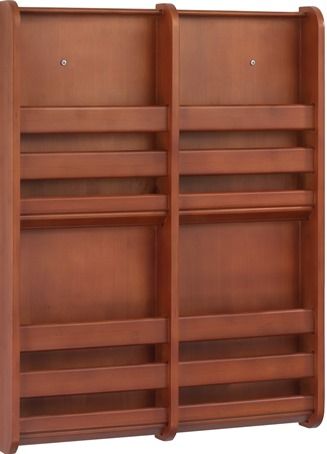 Safco 4623CY Bamboo Magazine Wall Rack 4 Pocket, Cherry, 4 Magazine / 8 Pamphlet Compartment Quantity, Optional Divider (for pamphlet size), Includes Mounting Hardware, Comes with removable dividers ensuring it can always meet your changing literature needs, Dimensions 19 1/2