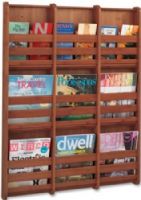 Safco 4624CY Bamboo Magazine Wall Rack 9 Pocket, Cherry, 9 Magazine or 18 Pamphlet Compartment Quantity, Optional Divider (for pamphlet size), Includes Mounting Hardware, Comes with removable dividers ensuring it can always meet your changing literature needs, Dimensions 29"w x 37 3/4"h x 1 3/4"d (4624-CY 4624C 4624 CY) 