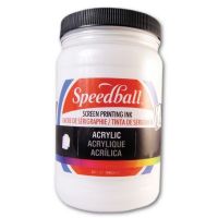 Speedball 4640 Acrylic Screen Printing Ink White 32 oz; Brilliant colors for use on paper, wood, and cardboard; Cleans up easily with water; Non-flammable, contains no solvents; AP non-toxic, conforms to ASTM D-4236; Can be screen printed or painted on with a brush; Archival qualities; 32 oz; White color; Dimensions 3.62" x 3.62" x 6.12"; Weiight 3.23 lbs; UPC 651032046407 (SPEEDBALL4640 SPEEDBALL 4640 SPEEDBALL-4640) 