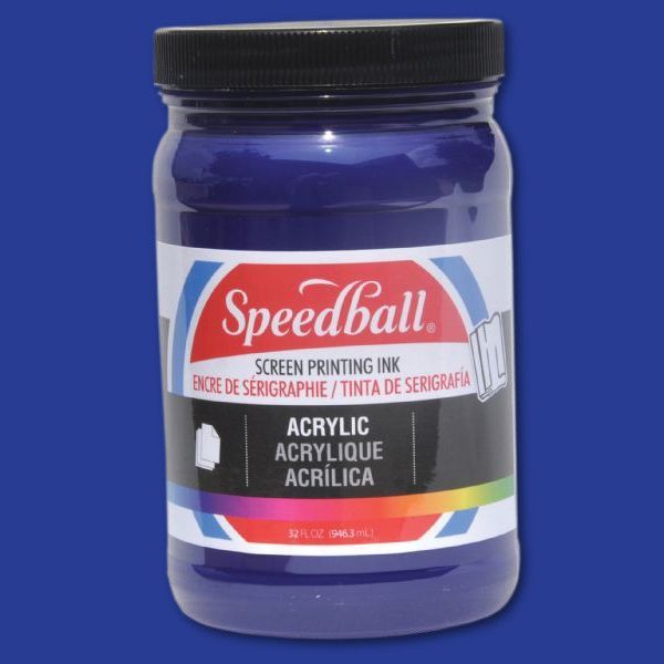 Speedball 46410 Acrylic Screen Printing Ink Process Cyanine 32 oz; Brilliant colors for use on paper, wood, and cardboard; Cleans up easily with water; Non-flammable, contains no solvents; AP non-toxic, conforms to ASTM D-4236; Can be screen printed or painted on with a brush; Archival qualities; 32 oz; Process Cyanine color; Dimensions 3.62
