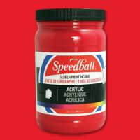 Speedball 46411 Acrylic Screen Printing Ink Process Magenta 32 oz; Brilliant colors for use on paper, wood, and cardboard; Cleans up easily with water; Non-flammable, contains no solvents; AP non-toxic, conforms to ASTM D-4236; Can be screen printed or painted on with a brush; Archival qualities; 32 oz; Process Magenta color; Dimensions 3.62" x 3.62" x 6.12"; Weight 3.23 lbs; UPC 651032106750 (SPEEDBALL46411 SPEEDBALL 46411 SPEEDBALL-46411) 