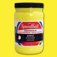 Speedball 46412 Acrylic Screen Printing Ink Process Yellow 32 oz; Brilliant colors for use on paper, wood, and cardboard; Cleans up easily with water; Non-flammable, contains no solvents; AP non-toxic, conforms to ASTM D-4236; Can be screen printed or painted on with a brush; Archival qualities; 32 oz; Process Yellow color; Dimensions 3.62" x 3.62" x 6.12"; Weight 3.23 lbs; UPC 651032106781 (SPEEDBALL46412 SPEEDBALL 46412 SPEEDBALL-4641) 