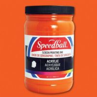 Speedball 4644 Acrylic Screen Printing Ink Orange 32oz; Brilliant colors for use on paper, wood, and cardboard; Cleans up easily with water; Non-flammable, contains no solvents; AP non-toxic, conforms to ASTM D-4236; Can be screen printed or painted on with a brush; Archival qualities; 32 oz; Orange color; Dimensions 3.62" x 3.62" x 6.12"; Weight 3.23 lbs; UPC 651032046445 (SPEEDBALL4644 SPEEDBALL 4644 SPEEDBALL-4644) 
