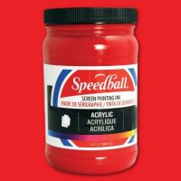 Speedball 4646 Acrylic Screen Printing Ink Medium Red 32oz; Brilliant colors for use on paper, wood, and cardboard; Cleans up easily with water; Non-flammable, contains no solvents; AP non-toxic, conforms to ASTM D-4236; Can be screen printed or painted on with a brush; Archival qualities; 32 oz; Medium Red color; Dimensions 3.62" x 3.62" x 6.12"; Weight 3.23 lbs; UPC 651032046469 (SPEEDBALL4646 SPEEDBALL 4646 SPEEDBALL-4646) 
