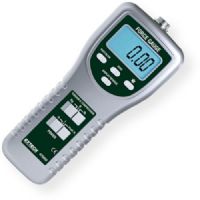 Extech 475055-NIST High Capacity Force Gauge with PC Interface; Ranges 0.05 to 100kg; Basic accuracy of 0.5 percent; Tension or Compression, Peak hold and Zero functions; Positive/Reverse display for easy readability; Large LCD with back light feature; RS-232 PC interface; Optional software available (407001); Complete with tension and compression adaptors, six AA 1.5V batteries, and case; UPC: 793950470565 (EXTECH475055NIST  EXTECH 475055-NIST  FORCE GAUGE) 