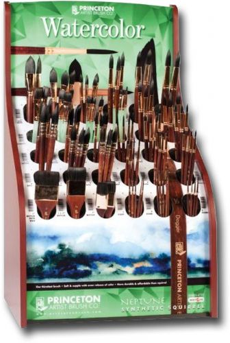 Princeton 4750D Best Synthetic Sable Watercolor and Acrylic Brush Display, 119 assorted pieces, Dimensions 12.75