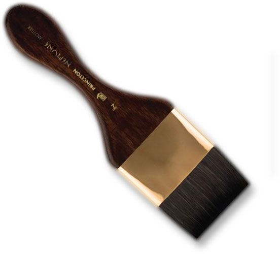 Princeton 4750M-200 Best Neptune, Synthetic Squirrel Watercolor Brush Mottler 2; Short handle brushes drink up watercolor delivering oceans of color; Made from soft and thirsty synthetic squirrel hairs; Mottler 2; Dimensions 7