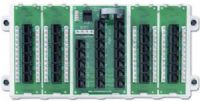 Leviton 47603-24P Full Size 24 Port Pre-configured Structured Cabling Panel; Provides two to four lines of service to up to 19 connections when combined with other modules; Panel includes a plastic bracket, Telephone Line Distribution Module, 4 Category 5e Voice & Data Boards and 24 8-Conductor Flat telephone patch cords; UPC 078477134177 (4760324P 47603 24P) 