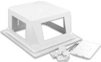 Leviton 47617-REB Recessed Entertainment Box with Low Profile Frame, White; Utilizing "old work" junction boxes and low voltage mounting brackets, the installer can configure the three device openings with any combination of line and low voltage products to support any application; UPC 078477276341 (47617REB 47617 REB) 