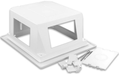 Leviton 47617-REB Recessed Entertainment Box with Low Profile Frame, White; Utilizing 