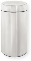 Brabantia 477607 Slide Bin Deluxe 45 Litre with Plastic Inner Bucket, Brilliant Steel, Lid slides in/upwards, Easy to open and dispose of waste in a smooth one-handed movement, Easy to empty and to clean, Easy disposal of large waste items XXL-capacity large opening, and lid stays in open position if desired, Matching Brabantia bin liners available with tie-tape (size L) (477-607 477 607) 