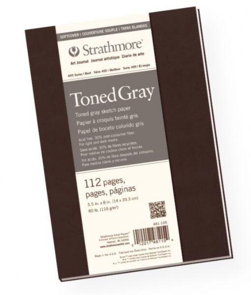 Strathmore 481-105 Series 400 Soft Cover Toned Gray Sketch Journal 5.5