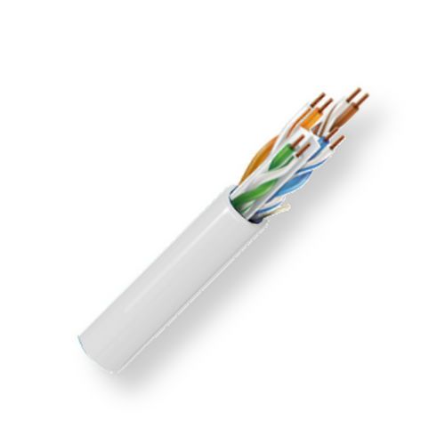BELDEN4813009A1000, Model 4813; 23 AWG, 4-Pair, Horizontal Non-Bonded-Pair CAT6 Enhanced Cable; Plenum-CMP-Rated; White Color; CAT6 Enhanced 600MHz; 4-Bonded-pairs; U/UTP-unshielded; Premise Horizontal cable; 23 AWG solid bare copper conductors; Dual FRPO/FEP insulation; Patented X-spline with ripcord; Flamarrest jacket; UPC 612825153641 (BELDEN4813009A1000 TRANSMISSION CONNECTIVITY CONDUCTORS WIRE)