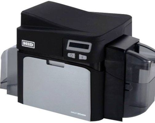 Fargo 48300 Model DTC4000 Dual-Sided USB Card Printer, Resolution 300 dpi (11.8 dots/mm) continuous tone, Up to 16.7 million/256 shades per pixel Colors, 7 seconds per card (K) Print Speed, 32 MB RAM Memory, Up to 100 cards (.030˝/.762 mm) Input Hopper Card Capacity, Dye-Sublimation/Resin Thermal Transfer Print Method, UPC 754563483007 (48-300 483-00 DTC-4000 DTC 4000)