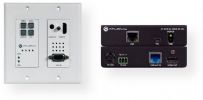ATLONA4KHDVSWPEXT Model 4K/UHD HDBaseT TX/RX; US two-gang, Decora-style wallplate; 4K/UHD capability AT 60 Hz with 4:2:0 chroma subsampling; HDCP 1.4 compliant; 2×1 HDBaseT switcher and extender kit for AV, Ethernet, power, and control up to 330 feet (100 meters); HDMI and VGA inputs; Transmitter powered by receiver via PoE (Power over Ethernet); UPC 846352004644 (ATLONA4KHDVSWPEXT DEVICE SWITCHER TRANSMITTER SIGNAL) 