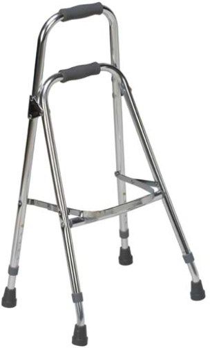 Mabis 500-1306-0600 Folding Aluminum Hemi-Walker, Chrome, Provides the support and stability of a walker with the lightness and flexibility of a cane, Made of strong, 7/8 anodized aluminum tubing, Low, hemi-height of 30