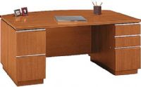 Bush 500-020-8200 Milano 72 Inch Bowfront Desk, Accepts a keyboard tray/pencil drawer, Scratch and stain-resistant Diamond Coat finish, Shaped PVC edge banding resists collisions and dents, 3 File Drawers and 3 Box Drawers, Lockable file drawers hold letter or legal size files (5000208200 500 020 8200) 