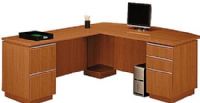 Bush 500-082-8200 Milano Left Hand L Desk, Accepts a keyboard tray/pencil drawer, Scratch and stain resistant a durable Diamond Coat finish, Bump and dent resistant shaped PVC edge banding, 2 box drawers, 3 file drawers, Lockable file drawers (500 082 8200 5000828200) 