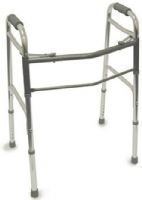 Duro-Med 500-1044-0600 S Walker Two Button Release Adjustable Aluminum Folding, Maximum stability and support for up to 250 pounds, Silver (50010440600 S 500 1044 0600 S 50010440600 500 1044 0600 500-1044-0600) 