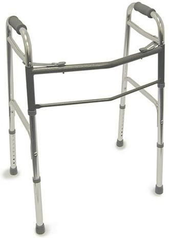 Duro-Med 500-1044-0600 S Walker Two Button Release Adjustable Aluminum Folding, Maximum stability and support for up to 250 pounds, Silver (50010440600 S 500 1044 0600 S 50010440600 500 1044 0600 500-1044-0600)