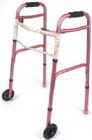 Duro-Med 500-1045-0900 S Adjustable Aluminum Folding Walker with 5 Inch Wheels, Pink (50010450900 S 50010450900S 500 1045 0900 S 50010450900 500 1045 0900 500-1045-0900) 