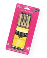 Pigma 50040 4-Piece Sepia Drawing Set; Permanent, archival, and waterproof ink; 4-piece set contains Micron 01 and 05, Brush, and Graphic 1, all in sepia; Shipping Weight 0.12 lb; Shipping Dimensions 7.00 x 3.5 x 0.75 in; UPC 053482500407 (PIGMA50040 PIGMA-50040 PIGMA/50040 DRAWING ARTWORK) 