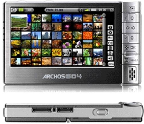 Archos 500860 Remanufactured ARCHOS 604, Ultra-Slim Portable Digital Media Player and Recorder, 30 GB Hard Drive to store up to 40 movies, 300 000 photos or 15000 songs, 4.3'' TFT (480X272 pixels) 16/9, over 16 million colors (500860-B 500860-R ARCHOS604 ARCHOS-604)