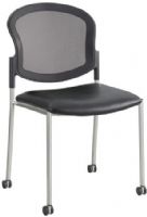 Safco 5009BV Diaz Guest Mesh Back Chair, Black Vinyl, Perfect fit for any place where you’re set to impress, 1 1/2" diameter Wheel / Caster Size, Seat Size 19"w x 18"d, Back Size 20.5"Wx16"H, Seat Height 18", Stackable, Dimensions 19 1/2"w x 18 1/2"d x 33 1/2"h (5009-BV 5009B 5009 BV) 