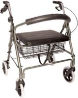 Duro-Med 501-1029-4100 Lightweight Extra-Wide Heavy-Duty Aluminum Rollator, Lightweight Extra-Wide Heavy-Duty Aluminum Rollator, 29.5" Overall width, 22" Seat height, 32" - 36" Handle height adjusts, 22.75" Width between handles, 8" diameter Wheels, 375 lbs. Weight capacity, 18" W x 13.75"D Seat dimensions, Curved padded Back Rest and cushioned seat for maximum comfort, UPC 041298001676 (50110294100 501-1029-4100 501 1029 4100) 