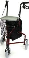 Mabis 501-2014-0700 3-Wheel Aluminum Rollator, Burgundy, A 3-Wheel Rollator offers the convenience and mobility assistance that a traditional rollator offers in a more compact device. Oversized pouch and wire basket with flip-up tray store a generous amount of personal items, Front wheel swivels for easy manueverability, Folds easily for storage and transport, Secure bicycle-style handbrakes with ergonomic handgrips, Available in two fashionable colors (501-2014-0700 50120140700 5012014-0700 501 