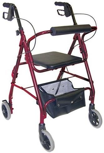Duro-Med 501-1048-0700 S Adjustable Seat Height Rollator, Weight capacity 250 lbs., Burgundy (50110480700 S 501 1048 0700 S 50110480700 501 1048 0700 501-1048-0700)