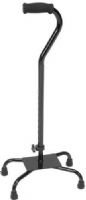 Mabis 502-1334-0200 Large Base Quad Cane, Black, Quad canes are lightweight and offer maximum support while walking, Comfortable, soft foam handgrip and 4 slip-resistant rubber tips, 3/4" aluminum tubing with steel base, Height easily adjusts from 29" - 38" in 1" increments, Handle can be easily reversed for left or right hand use, Cane Weight: 3 lbs (502-1334-0200 50213340200 5021334-0200 502-13340200 502 1334 0200) 