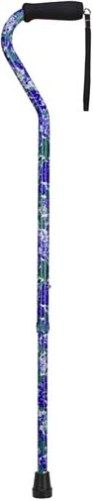 Mabis 502-1300-9904 Lightweight Adjustable Designer Cane, Offset Handle, Purple Flower, Attractive designer patterns and colors offer style and flair to an otherwise conservative look for both men and women, Constructed of strong, yet lightweight anodized 7/8