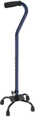 Mabis 502-1333-9913 Small Base Quad Cane, Blue Ice, Quad canes are lightweight and offer maximum support while walking, Comfortable, soft foam handgrip and 4 slip-resistant rubber tips, 3/4