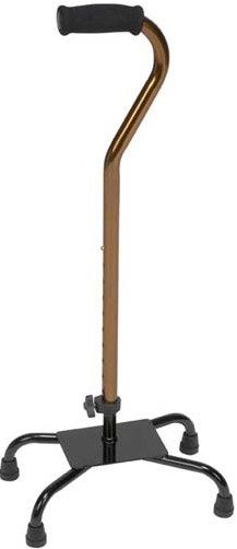 Mabis 502-1334-5400 Large Base Quad Cane, Bronze, Quad canes are lightweight and offer maximum support while walking, Comfortable, soft foam handgrip and 4 slip-resistant rubber tips, 3/4