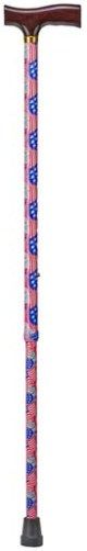 Mabis 502-1351-9907 Lightweight Adjustable Designer Cane, Derby Top, Patriotic, Attractive designer patterns and colors offer style and flair to an otherwise conservative look for both men and women, Constructed of strong, yet lightweight anodized 7/8