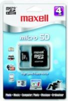 Maxell 502001 Model MCSD-104 4GB Micro SD Card, Class 6 ideal for video applications, Great for music, pictures and all data storage needs, For use on your mobile device, such as: cell phones, PDA's, Navigation systems and any devices with a Micro SD card slot; Includes plastic case to store card and adapter, UPC 025215716164 (502-001 502 001 MCSD104 MCSD 104) 
